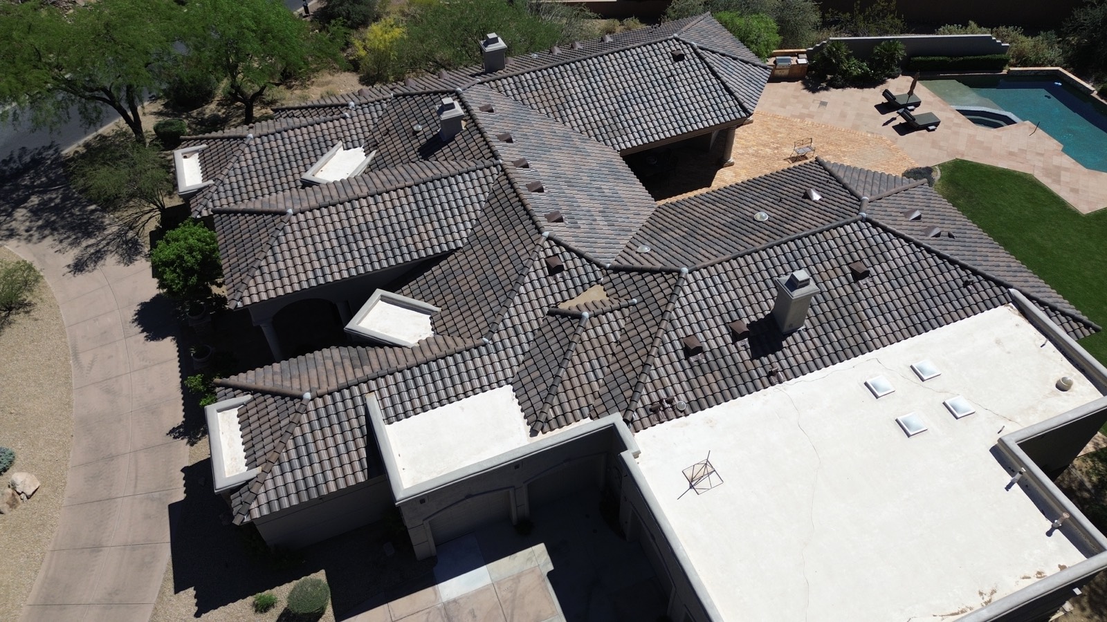 Brown tile roof